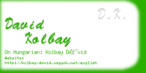 david kolbay business card